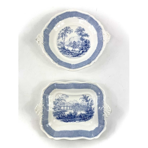 915 - Eight Meissen blue and white onion reticulated plates, diameter 20.5cm together with two Davenport d... 