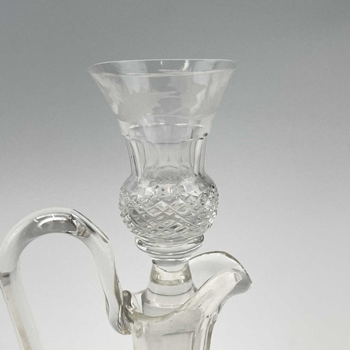 920 - An Edinburgh crystal cut glass tot set, comprising a handled decanter, the stopper incorporating a t... 