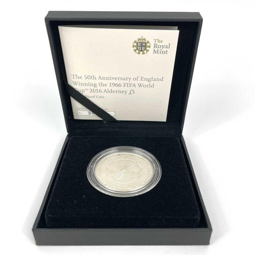 123 - Alderney Royal Mint Silver Proof £5 Coins x 3 Comprising: 1: 2015 150th anniversary of the Salvation... 