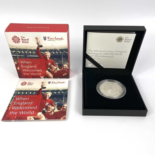 123 - Alderney Royal Mint Silver Proof £5 Coins x 3 Comprising: 1: 2015 150th anniversary of the Salvation... 