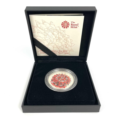 123 - Alderney Royal Mint Silver Proof £5 Coins x 3 Comprising: 1: 2015 150th anniversary of the Salvation... 