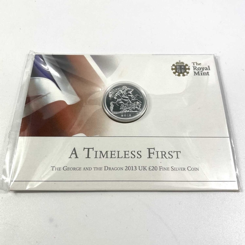 126 - Great Britain Royal Mint .999 Silver Bright Uncirculated £20 Coins (x4). Comprising: 2013 Timeless F... 