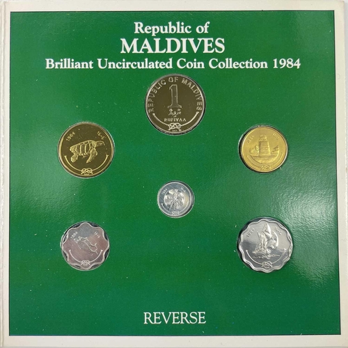 129 - British Commonwealth Uncirculated Coins Sets (x9). Comprising mainly Royal Mint bright uncirculated/... 