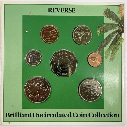 129 - British Commonwealth Uncirculated Coins Sets (x9). Comprising mainly Royal Mint bright uncirculated/... 