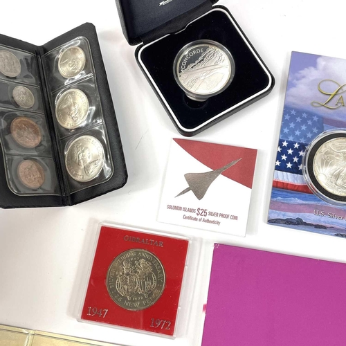 13 - World Silver and other coinage. Comprising: 1. 3 x Silver Marie Therese Taler in sealed presentation... 