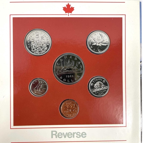 135 - Canada Silver and Uncirculated Coins. Comprising 2 x .999 silver $5 Maple coins, a 1983 1c- $1 uncir... 