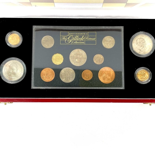 136 - Great Britain Gold Sovereign and Uncirculated Coinage Cased Royal Mint Set. Comprising the rare 