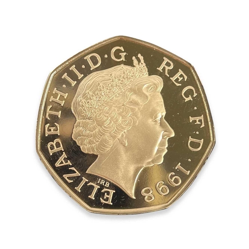 143 - Great Britain Gold 50 pence 50th Anniversary of the NHS. A rare 15.5gm 7 sided commemorative 50 penc... 