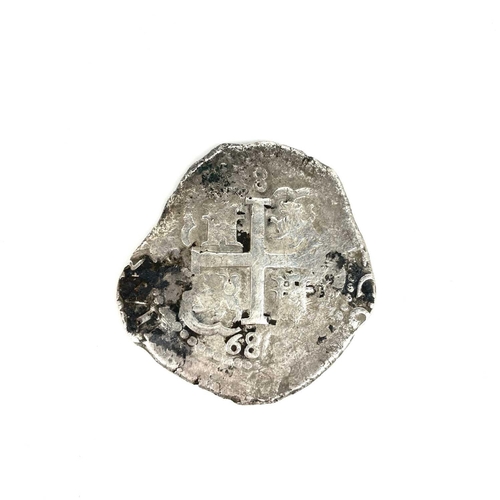 148 - Silver Piece of 8 1689 A 1689 Piece of 8 believed to be raised from the 1707 wreck of the Associatio... 