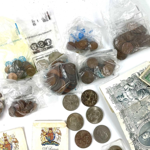 151 - G.B. & Foreign Coins Plus World Bank Notes & Quantity of General World Coins. A plastic box comprisi... 