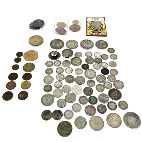 152 - Great Britain & World Silver plus Tokens, Netherlands and East India Coinage. A bag containing appro... 