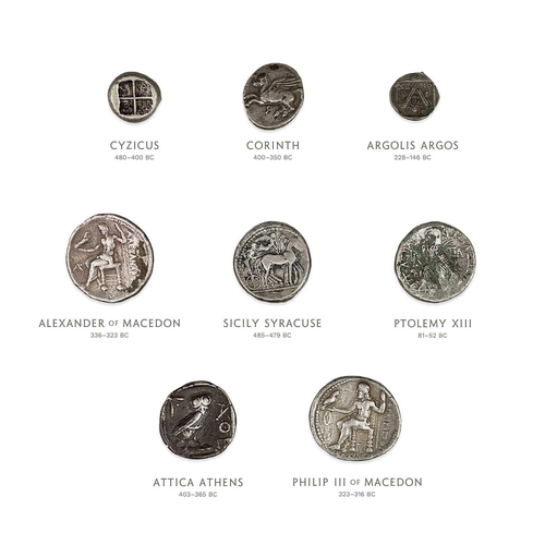 156 - Ancient Greece - Silver Coins. Accumulation of 8 coins from a collection put together many years ago... 