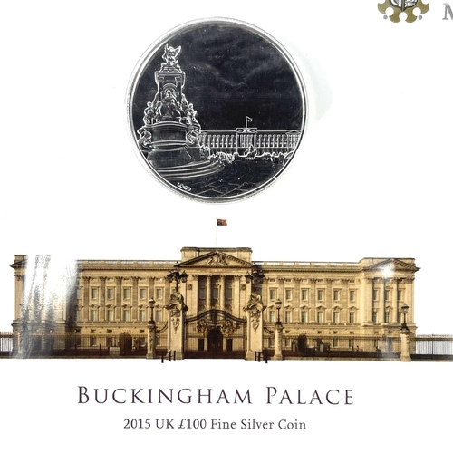 16 - G.B. Fine silver £20 coin plus £100 coin. Comprising Royal Mint 2014 Fine Silver £20 coin plus a 201... 