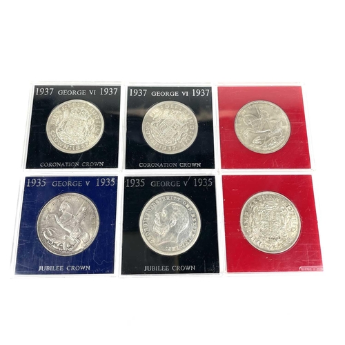 164 - Great British Silver Crowns x 6 etc. Comprising 3 x 1935 