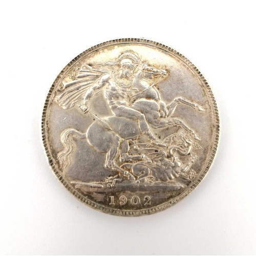 198 - Great Britain Silver King Edwards Vll Crown. A good 1902 Silver crown