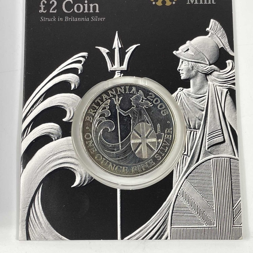 20 - G.B. Silver Bullion Britannia £2 coins (x5) Comprising rarer 2006, 2007, 2008, 2011 & 2017 coins. Al... 