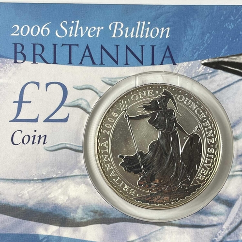 20 - G.B. Silver Bullion Britannia £2 coins (x5) Comprising rarer 2006, 2007, 2008, 2011 & 2017 coins. Al... 