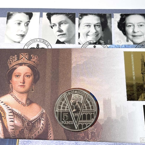 213 - Great Britain Royal Mint/Royal Mail £5 Coin With Stamps on Covers (x15). Comprising the following co... 