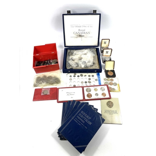 229 - Great Britain & World Coinage including Silver Coins. A box containing a quantity of British pennies... 