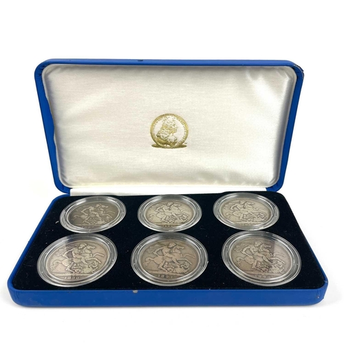 232 - Queen Victoria Jubilee Head Silver Crowns (x6). A cased set of 6 Jubilee head silver crowns from 188... 