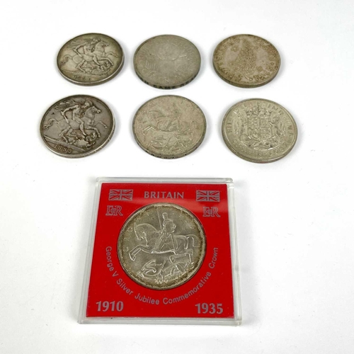 234 - Silver Crowns Great Britain & Commonwealth (x7) Comprising Great Britain 1893, 1896, 1935 (x2) and a... 