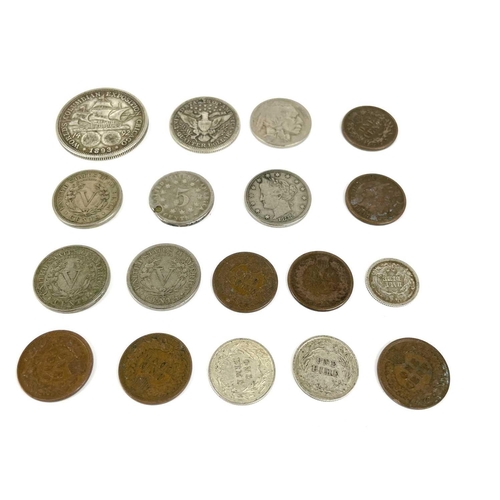 244 - U.S.A. Coinage (x18). A bag containing mainly 19th century - mostly silver. Noted: 1893 50 cent Colu... 