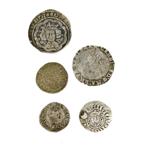 245 - Ancient to Medieval Coinage (x13). Noted: 5 British hammered coins of various eras plus 8 others ran... 