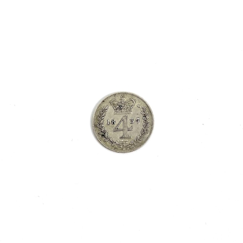 257 - William IV to King Edward VII G.B. Silver Coinage. Comprising: 1: William IV 1837 Maundy 4d (VF+) 2:... 