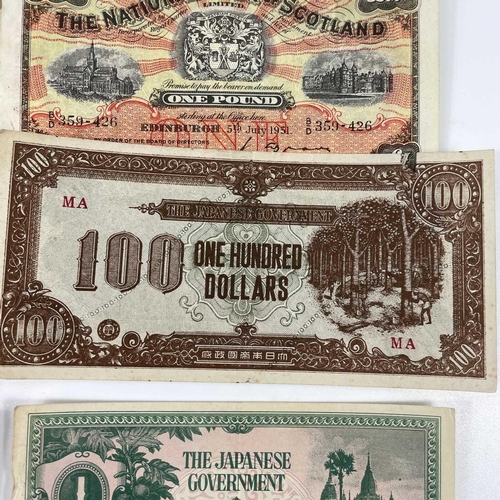 259 - Scotland, England & Japanese Occupation Banknotes. Comprising a crisp 