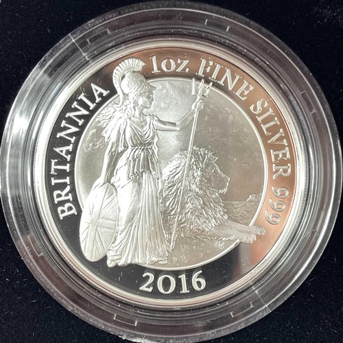 26 - G.B. Silver Proof 2016 Britannia Coin Set of 6 Coins. Set ranges from 5p, 10p, 20p, 50p, £1 and £2 w... 