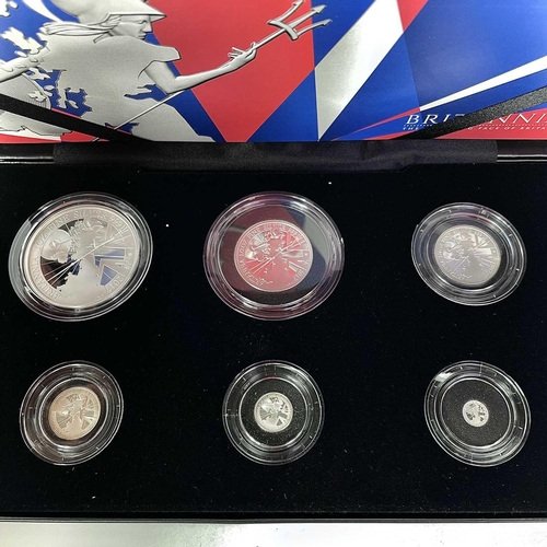 27 - G.B. Silver Proof 2017 Britannia Coin Set of 6 Coins. Set ranges from 5p, 10p, 20p, 50p, £1 and £2 w... 