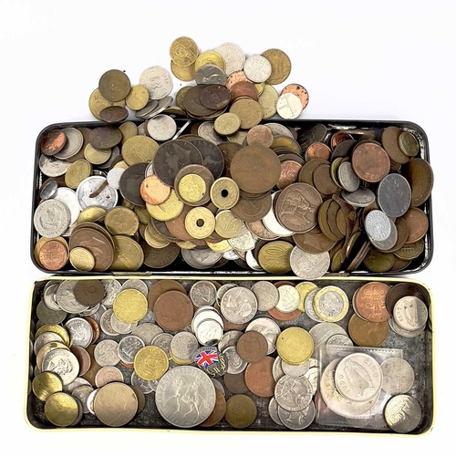 271 - British & Foreign Coins & Bank Notes A Box containing the following: 1) A quantity of foreign bankno... 