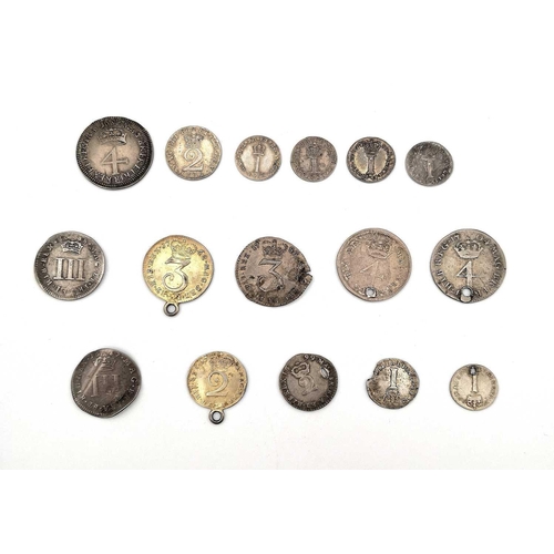 279A - Great Britain Numeral Maundy Coins 1692 to 1800 (x16). Comprising William and Mary 1692 4d, 1795 2d,... 