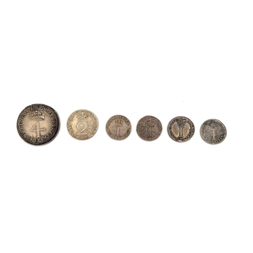 279A - Great Britain Numeral Maundy Coins 1692 to 1800 (x16). Comprising William and Mary 1692 4d, 1795 2d,... 