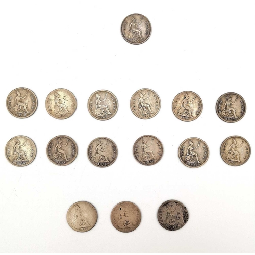 279D - Great Britain Silver 4d Groats (x15) Comprising a circa EF 1840 example plus the following of lower ... 