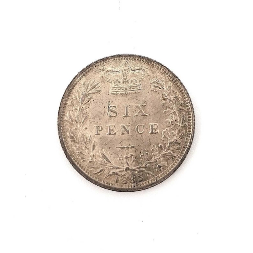 279H - Great Britain Victoria 1885 Young Head Silver 6d. A superb uncirculated example of the 1885 sixpence... 