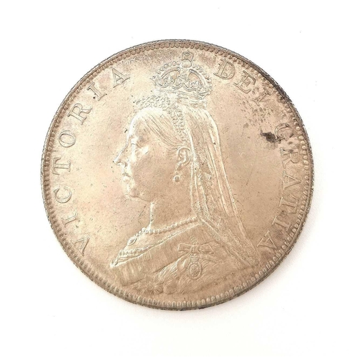 279M - Great Britain Roman I Double Florin Queen Victoria 1887 Plus George III Crown etc. A near uncirculat... 