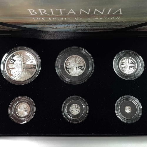 28 - G.B. Silver Proof 2020 Britannia Coin Set of 6 Coins. Set ranges from 5p, 10p, 20p, 50p, £1 and £2 w... 