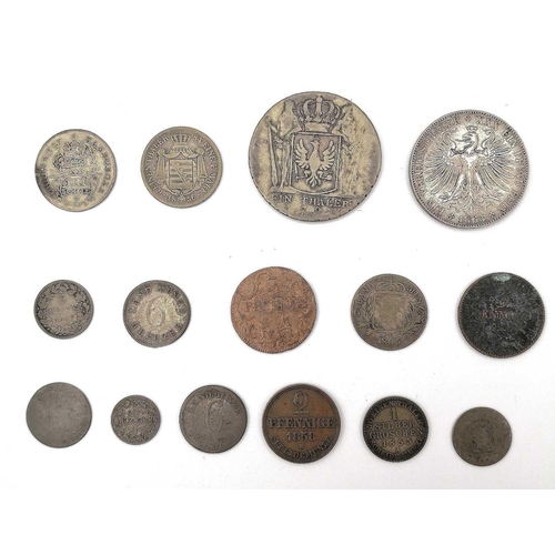 280 - German States 18th & 19th Century Silver & Copper Coinage (x15) Comprising the following: 1) Bavaria... 