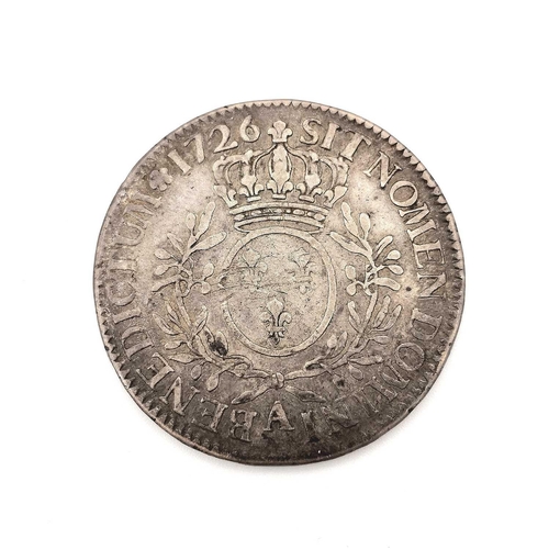 280F - France 18th Century 1 Ecu Silver Coinage - King Louis XV (x2). Comprising 1 Ecu silver coins as foll... 