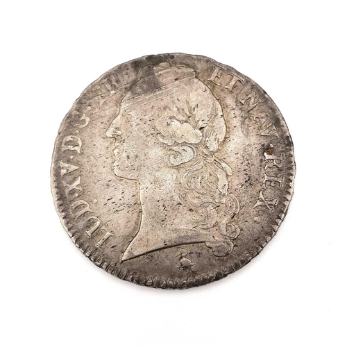 280G - France 18th Century 1 Ecu Silver Coinage - King Louis XV (x2). Comprising 1 Ecu silver coins as foll... 