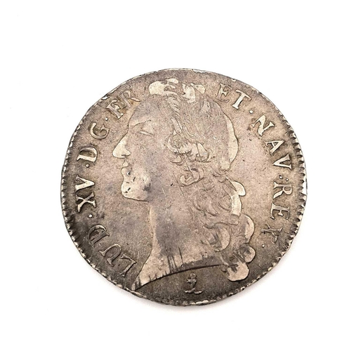 280G - France 18th Century 1 Ecu Silver Coinage - King Louis XV (x2). Comprising 1 Ecu silver coins as foll... 