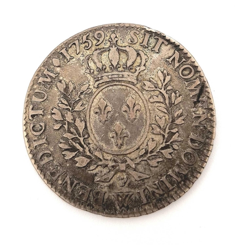 280I - France - 17th Century & 18th century 1/2 Ecu Silver Coinage, King Louis XIV & XV (x2). Comprising 1/... 