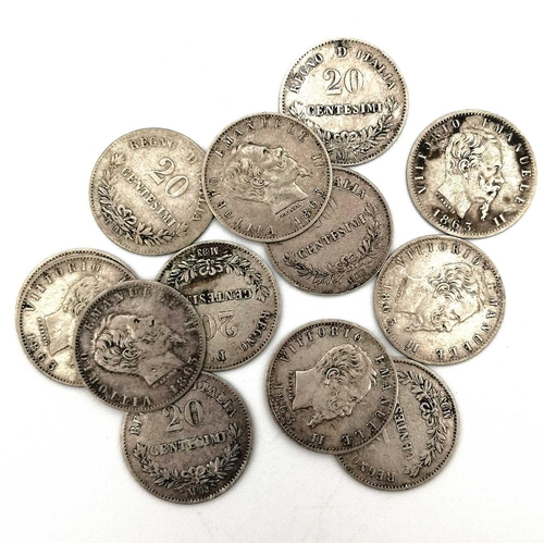 280R - Mid 19th Century Italy Silver Coinage. Comprising 1 large 1848M Revolutionary Provisional Government... 