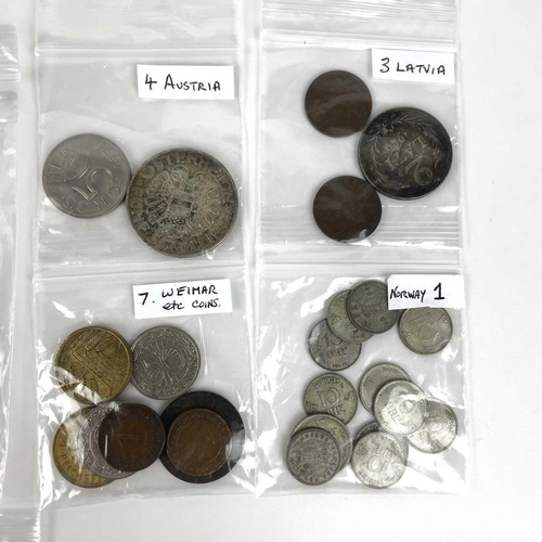 281 - Norway, Finland, Latvia, Austria etc late 19th Early 20th Century Coinage. Comprising: 1) Norway sil... 