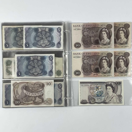 286B - GB Banknotes 1920's - 1970 A collection ranging from 10/- to £20. Bradbury £1, Mahon £1, 2 x Peppial... 