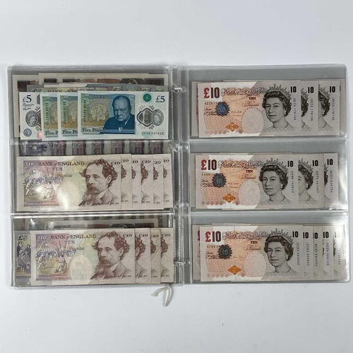 286C - G.B. Banknotes 1970 Onwards. A collection ranging from £1 - £10. Final Issue £1 notes: J.B. Page x 1... 