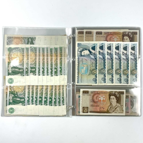 286C - G.B. Banknotes 1970 Onwards. A collection ranging from £1 - £10. Final Issue £1 notes: J.B. Page x 1... 