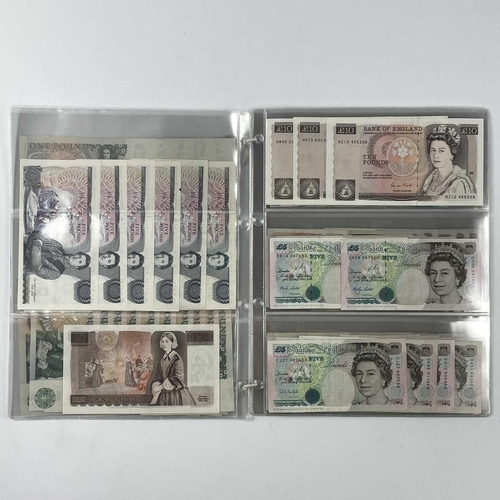 286C - G.B. Banknotes 1970 Onwards. A collection ranging from £1 - £10. Final Issue £1 notes: J.B. Page x 1... 