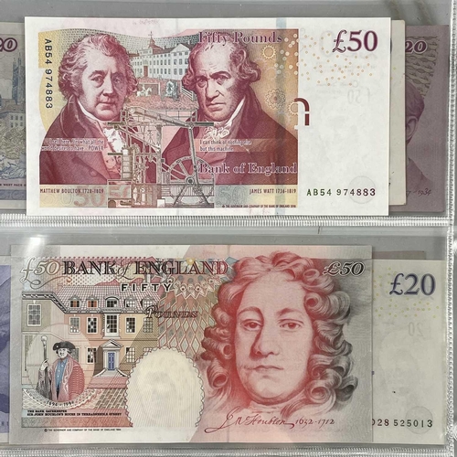 286D - G.B. Banknotes 1970s Onwards A Collection of G.B. Banknotes ranging from £20's to £50. £20 (Michael ... 